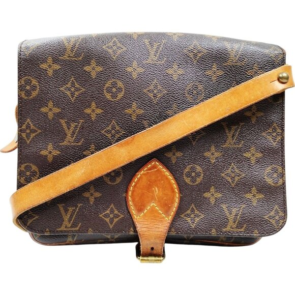 (L3) Authentic Louis Vuitton Crossbody Bag Cartouchiere GM Brown Monogram Luxury - Picture 1 of 7